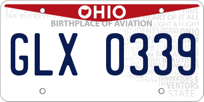OH license plate GLX0339