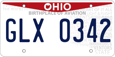 OH license plate GLX0342