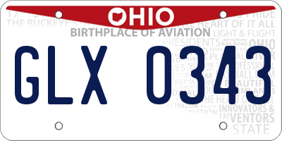 OH license plate GLX0343