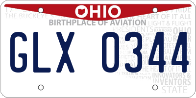 OH license plate GLX0344