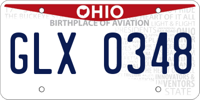 OH license plate GLX0348