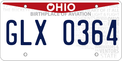 OH license plate GLX0364