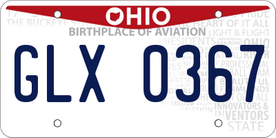 OH license plate GLX0367