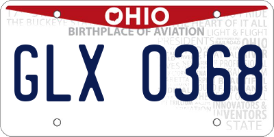 OH license plate GLX0368