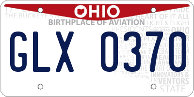 OH license plate GLX0370