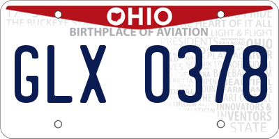 OH license plate GLX0378