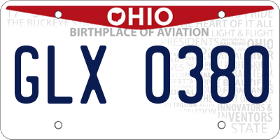 OH license plate GLX0380