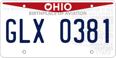 OH license plate GLX0381
