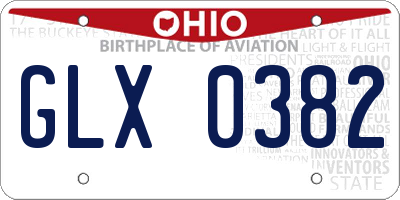 OH license plate GLX0382