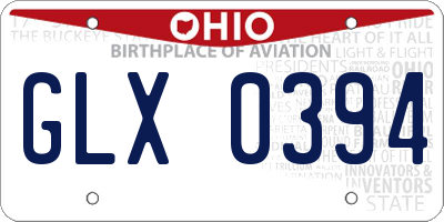 OH license plate GLX0394