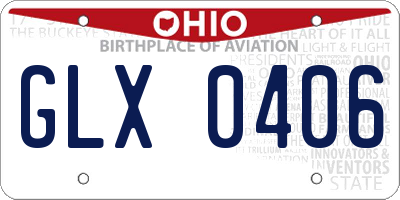 OH license plate GLX0406