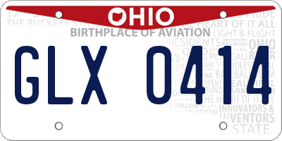 OH license plate GLX0414