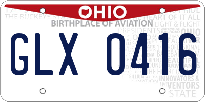 OH license plate GLX0416