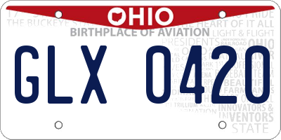 OH license plate GLX0420