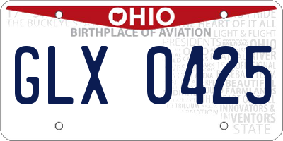 OH license plate GLX0425