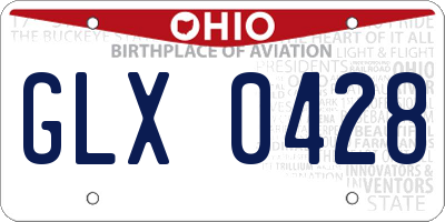 OH license plate GLX0428