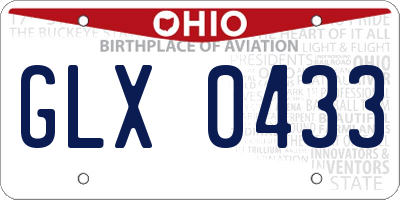 OH license plate GLX0433