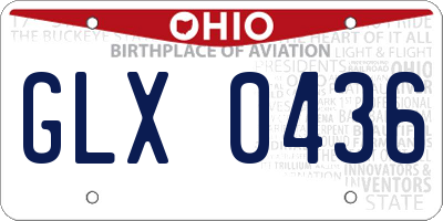 OH license plate GLX0436