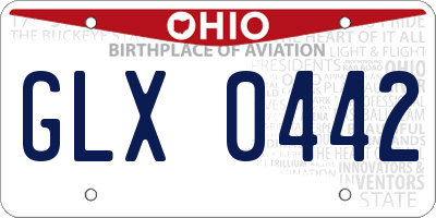 OH license plate GLX0442