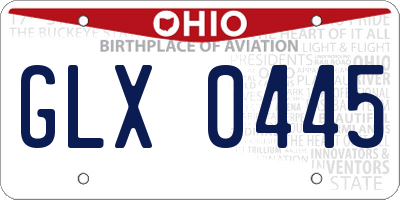 OH license plate GLX0445