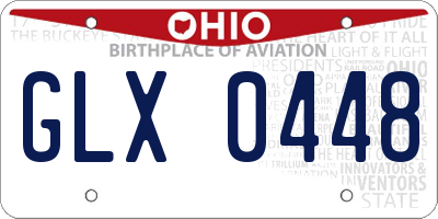 OH license plate GLX0448