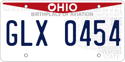 OH license plate GLX0454