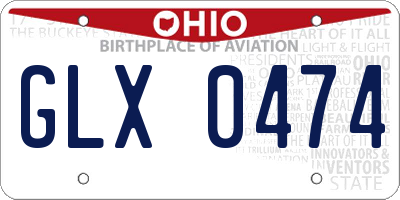 OH license plate GLX0474