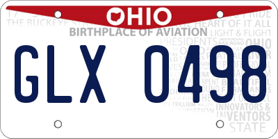OH license plate GLX0498