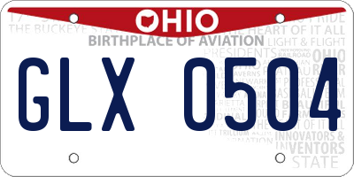 OH license plate GLX0504