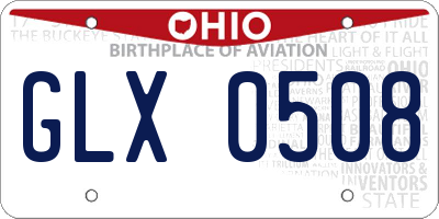 OH license plate GLX0508