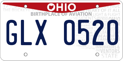 OH license plate GLX0520