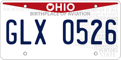 OH license plate GLX0526