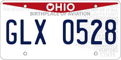 OH license plate GLX0528