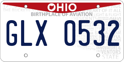 OH license plate GLX0532