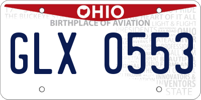OH license plate GLX0553
