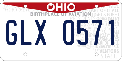 OH license plate GLX0571