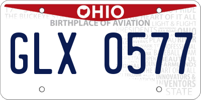 OH license plate GLX0577