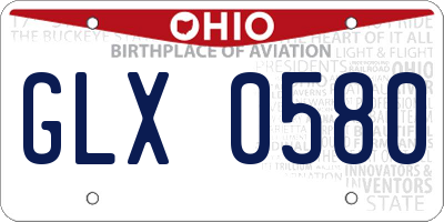 OH license plate GLX0580