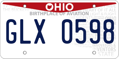 OH license plate GLX0598