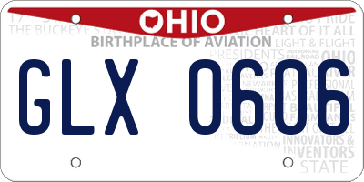OH license plate GLX0606