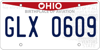 OH license plate GLX0609