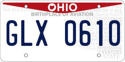 OH license plate GLX0610