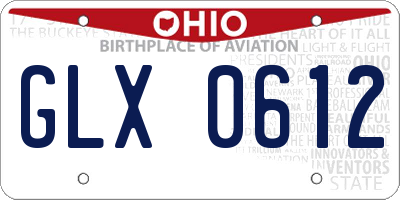 OH license plate GLX0612