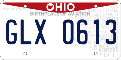 OH license plate GLX0613