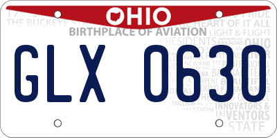 OH license plate GLX0630