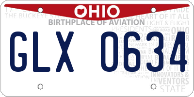 OH license plate GLX0634