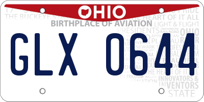 OH license plate GLX0644