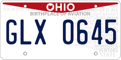 OH license plate GLX0645