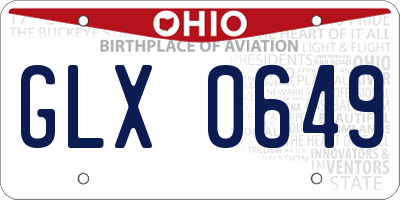 OH license plate GLX0649