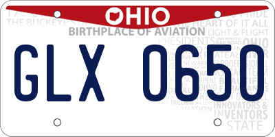 OH license plate GLX0650